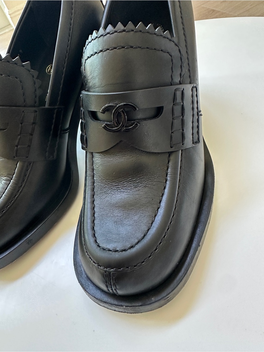 Chanel Black Leather Loafers - Picture 4 of 15